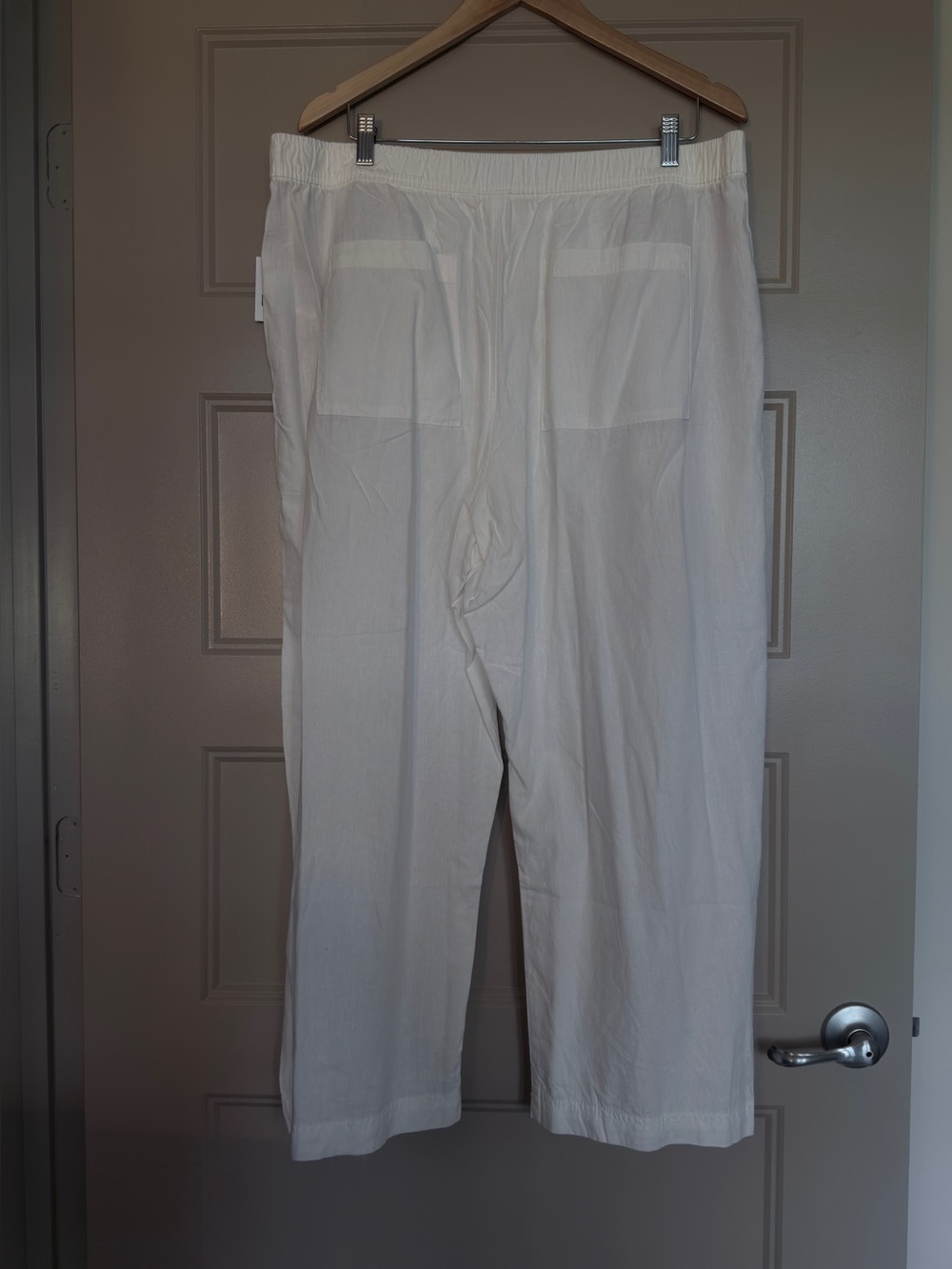 NWT Mid-Rise Linen-Blend Easy Barrel Pant by Gap XL White - Picture 3 of 9
